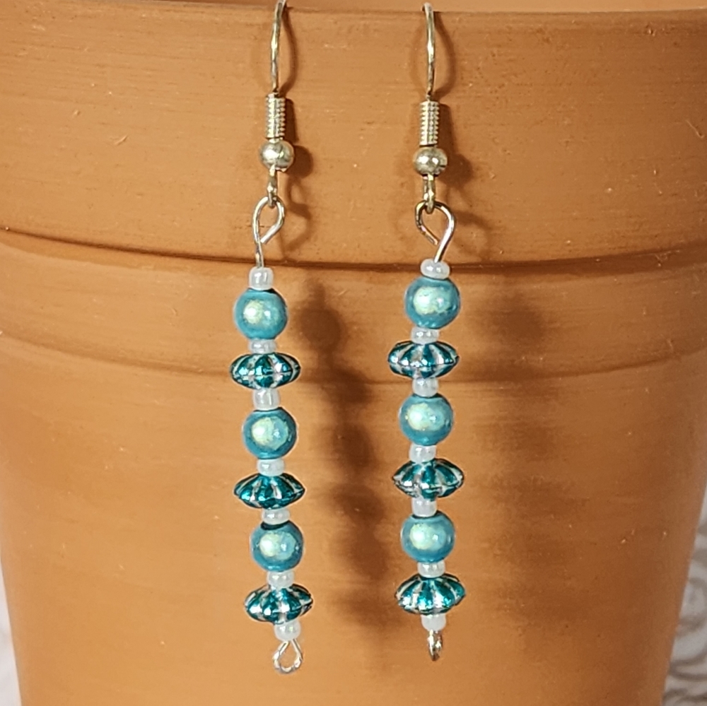 Blue Ice Dangle Earrings